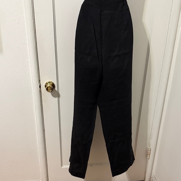Talbots Black Wide-Leg Irish Linen Pants - Picture 7 of 16